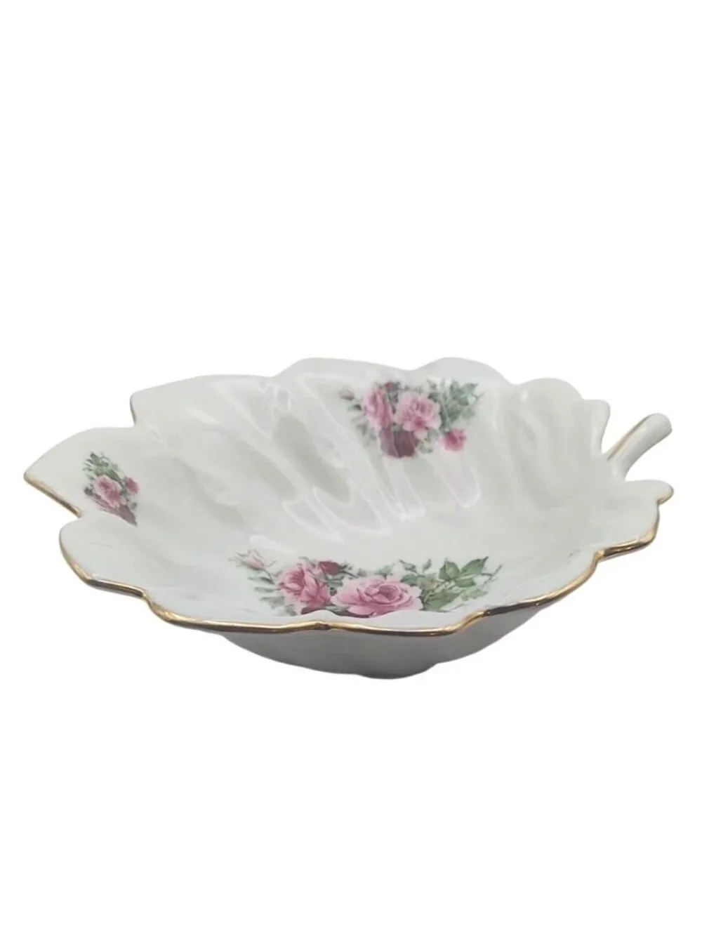 Victorian Rose Leaf Shaped Ceramic Serving Bowl Formalities Baum Brothers